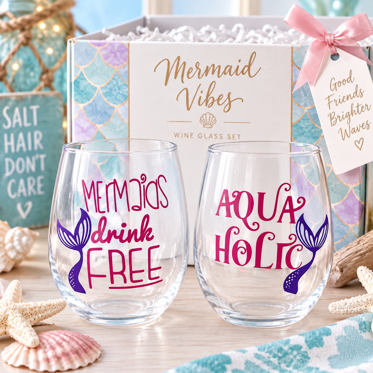 Mermaid Wine Glasses — Glassware photo 5