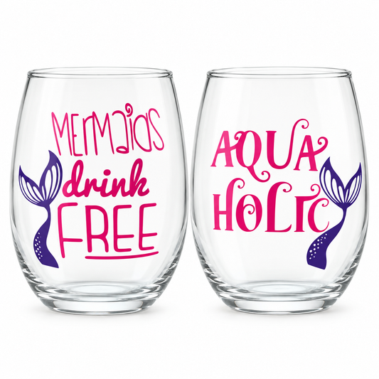 Mermaid Wine Glasses — Glassware photo 1