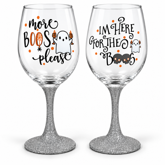 Halloween Glitter Wine Glasses / Booze / Boo's