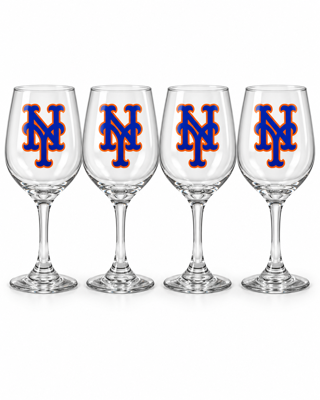 Yankees  vs. Mets wine glasses