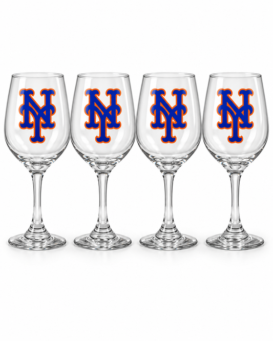Yankees vs. Mets wine glasses — Glassware photo 1