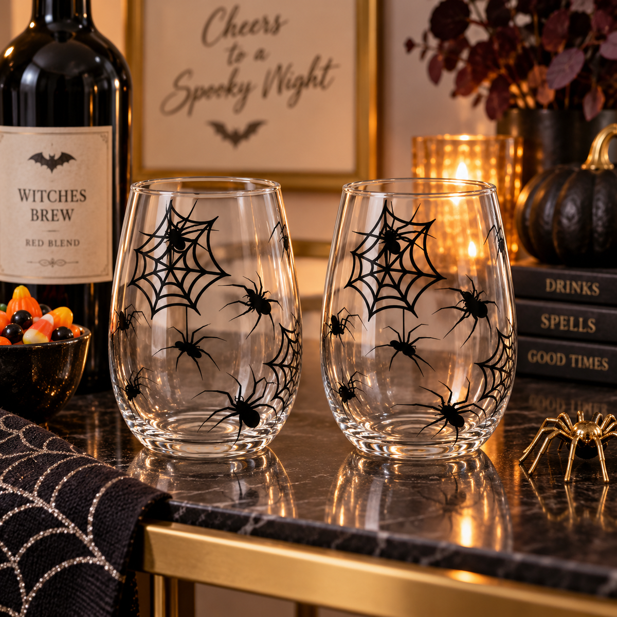 Spider Infested wine glasses — Glassware photo 3