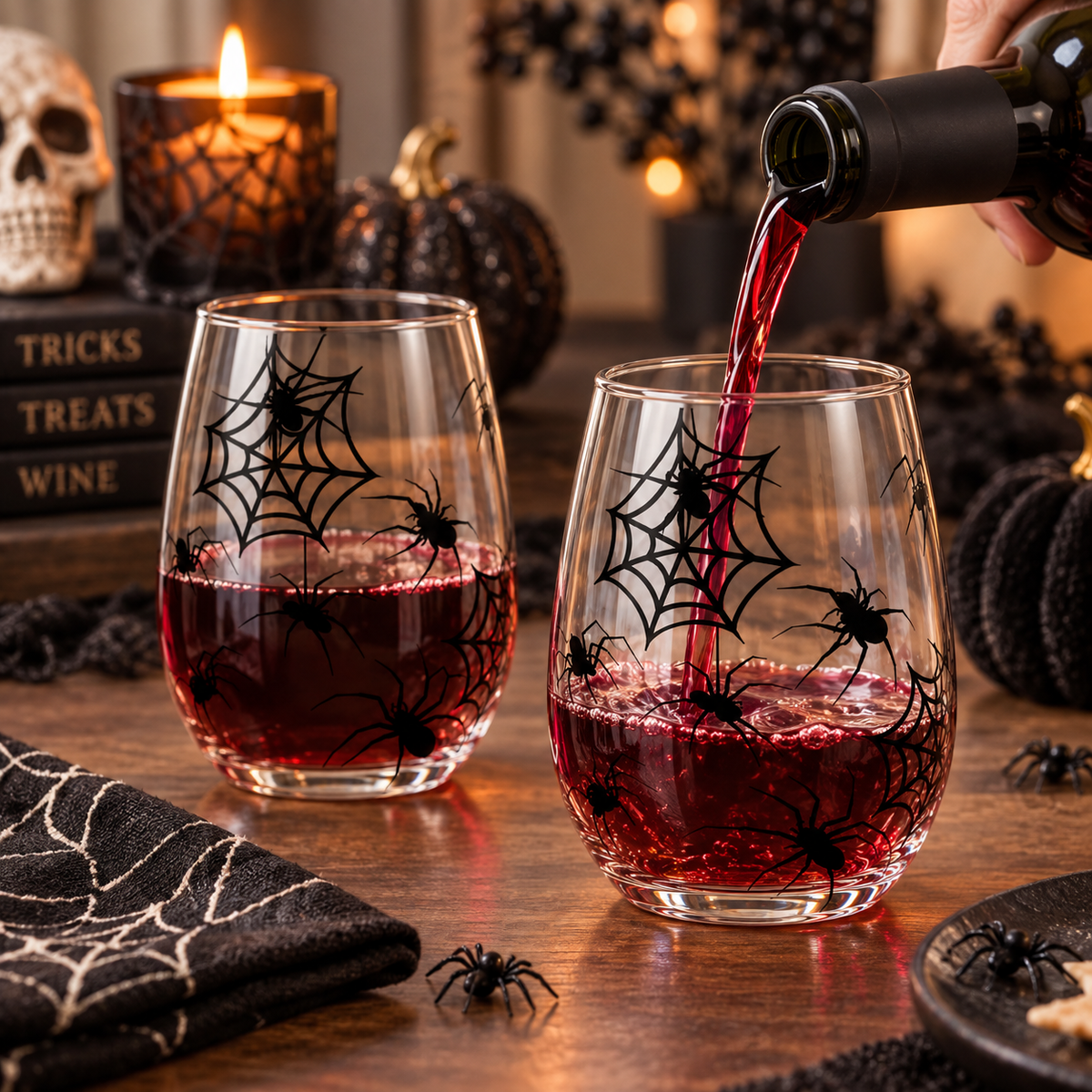 Spider Infested wine glasses — Glassware photo 2