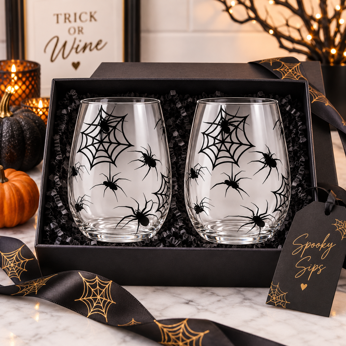 Spider Infested wine glasses — Glassware photo 5
