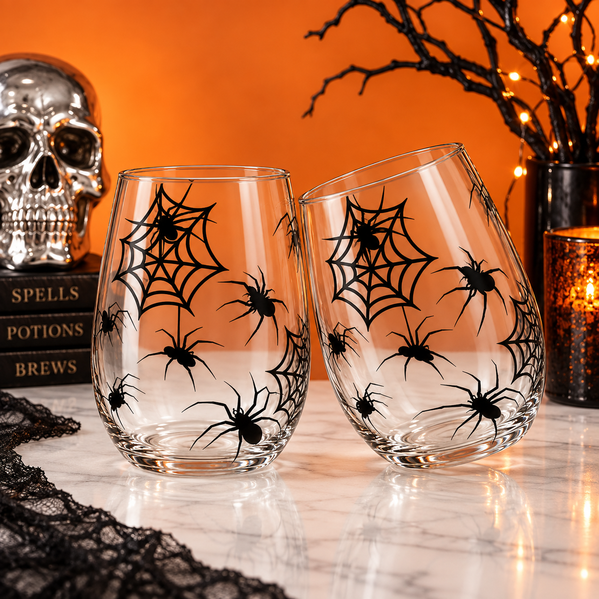 Spider Infested wine glasses — Glassware photo 4