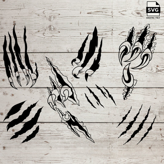 Claw scratches bundle. SVG digital download preview.
