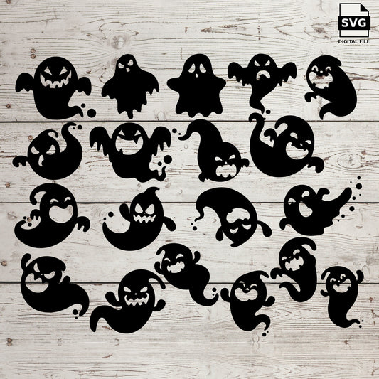 Cute ghost ghouls. SVG digital download preview.
