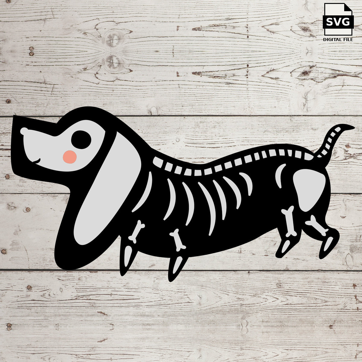 Dog skeleton. SVG digital download preview.