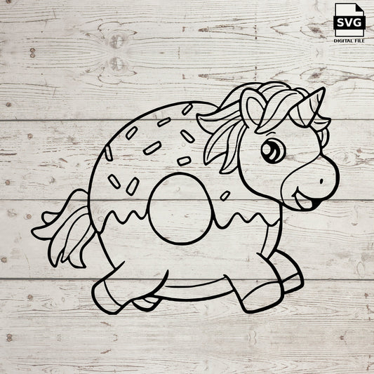 Donut unicorn. SVG digital download preview.