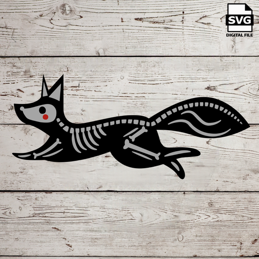 Squirrel Skeleton SVG – Layered Halloween Cut File