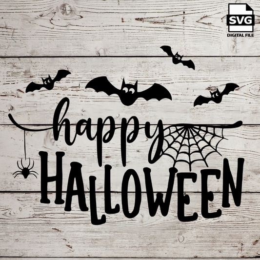 Happy Halloween SVG file for Cricut - laser engraving Glowforge, Scary, Halloween, Minimalistic, Halloween, Horror, phrase, saying