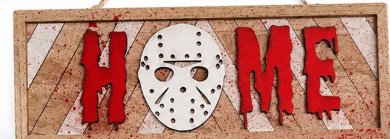 Horror “HOME” Sign – Hand-Painted Wooden Wall Décor — Horror Products photo 7