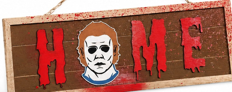 Horror “HOME” Sign – Hand-Painted Wooden Wall Décor — Horror Products photo 6