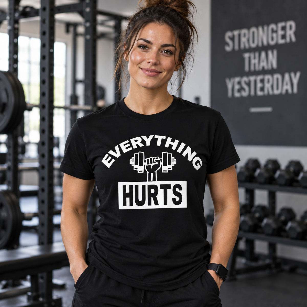Everything Hurts Funny Workout T-Shirt — T-Shirt photo 2