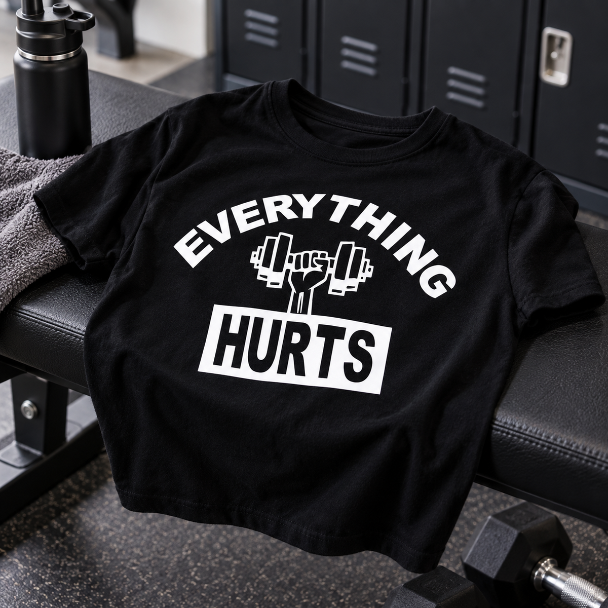 Everything Hurts Funny Workout T-Shirt — T-Shirt photo 4