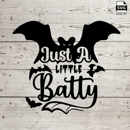 Just a little batty. SVG digital download preview.
