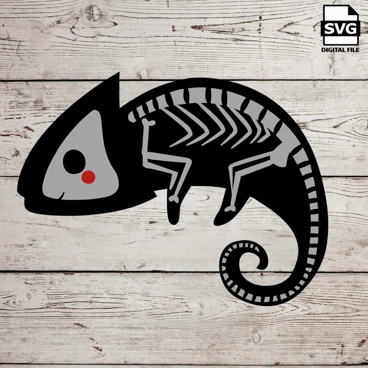 Reptile Skeleton SVG – Layered Halloween Cut File