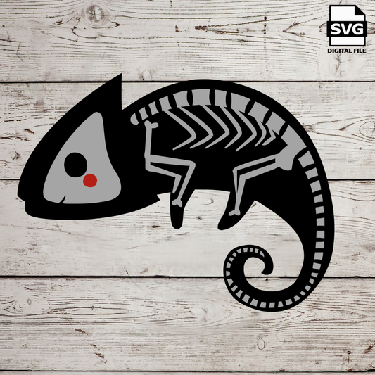 Reptile Skeleton SVG – Layered Halloween Cut File