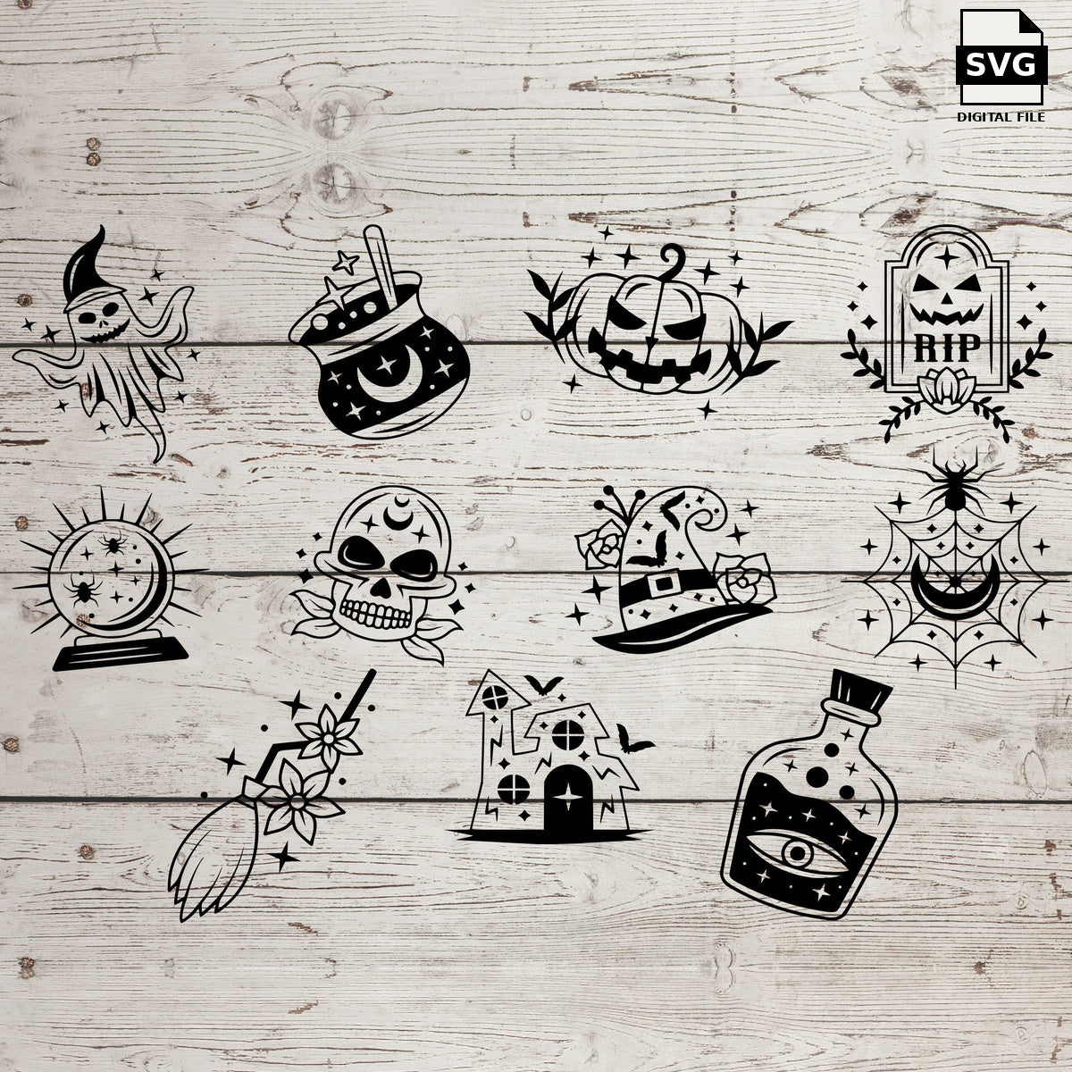 Magic doodles bundle. SVG digital download preview.