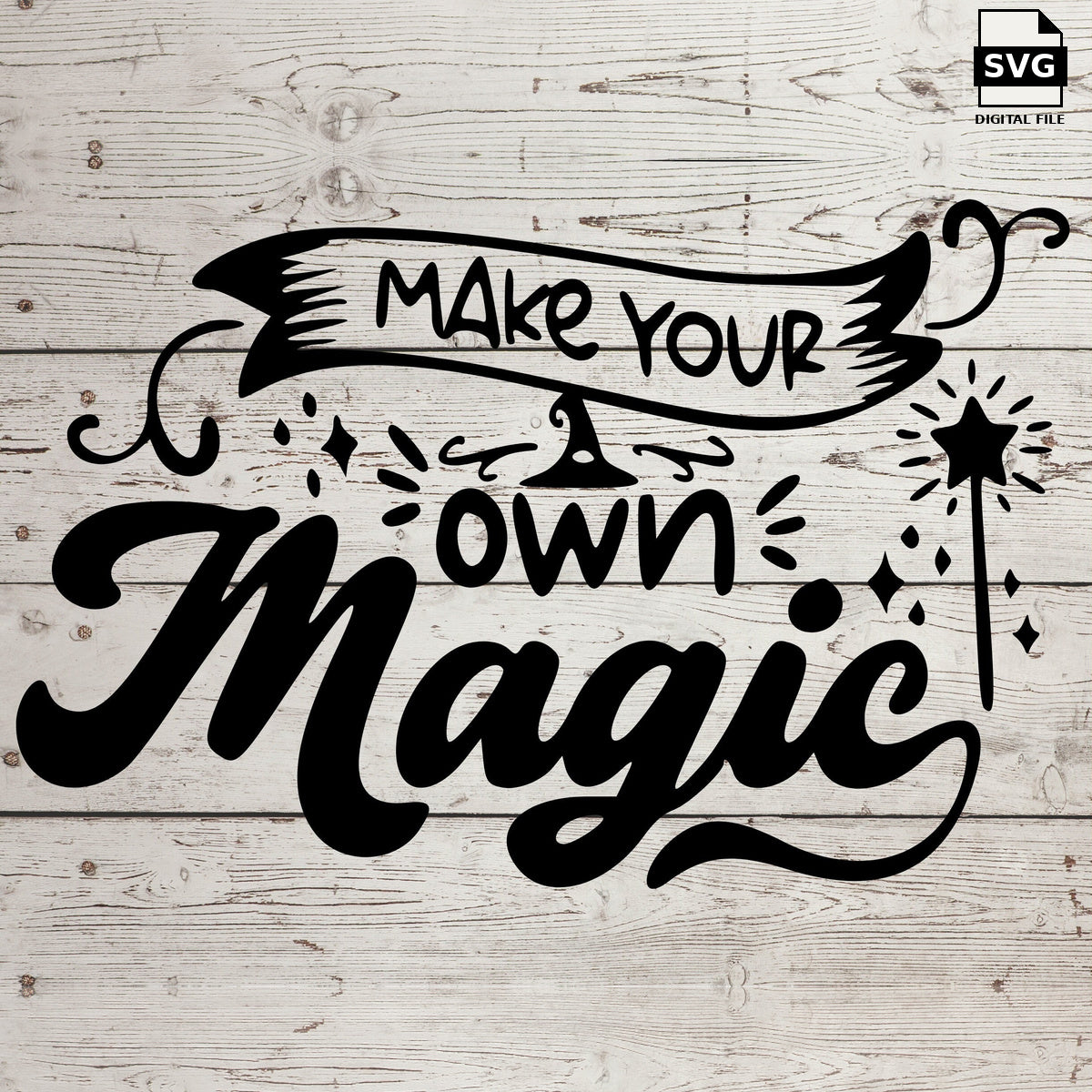 Make your own magic lettering. SVG digital download preview.
