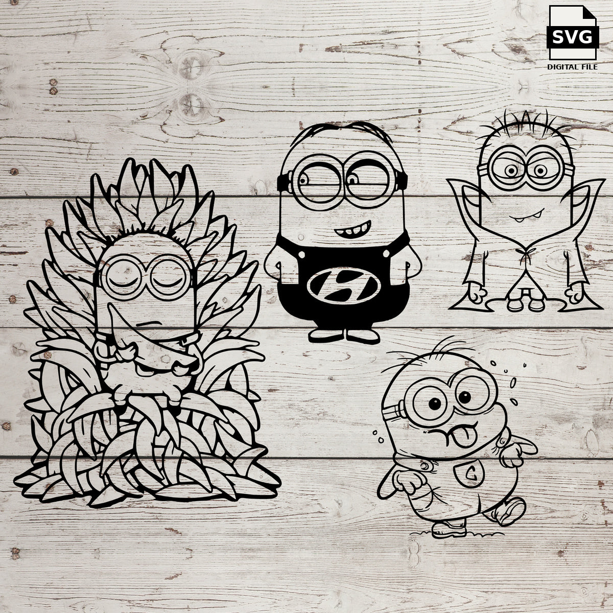 Minion characters including a throne design. SVG digital download preview.