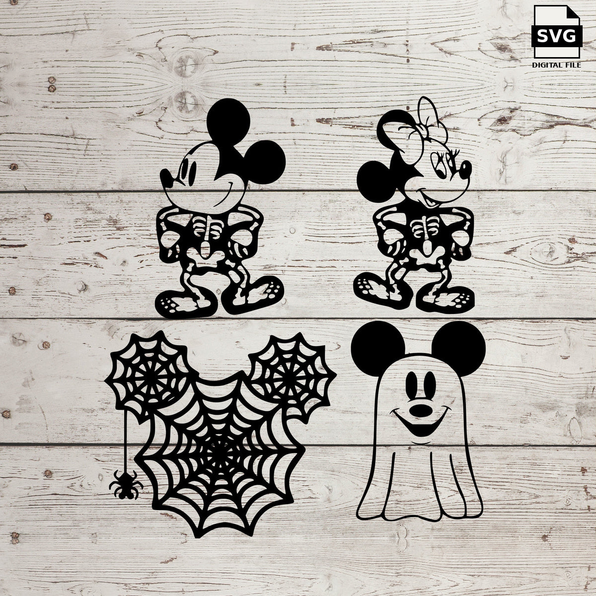 Mouse skeleton ghost bundle. SVG digital download preview.