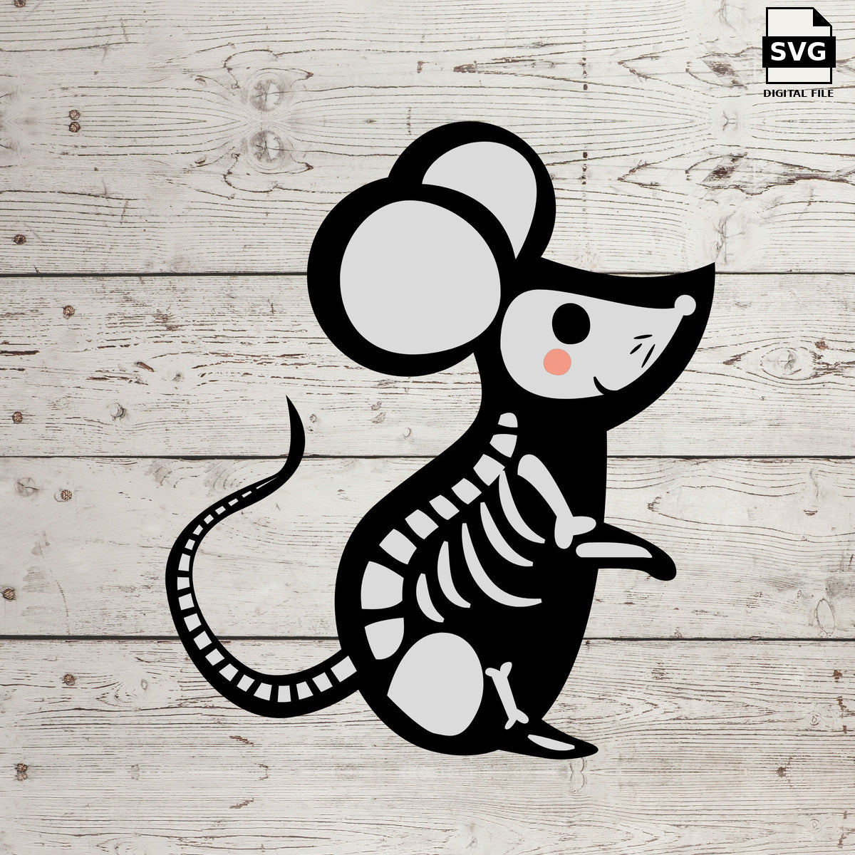 Mouse skeleton. SVG digital download preview.