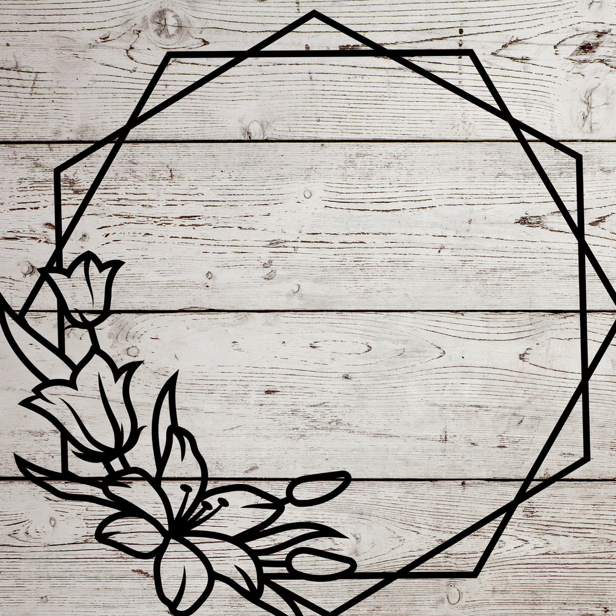 Multiple flower frame SVG design cropped from the original artwork for a square digital file preview.