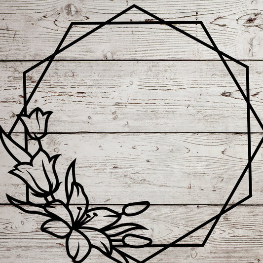 Multiple flower frame SVG design cropped from the original artwork for a square digital file preview.