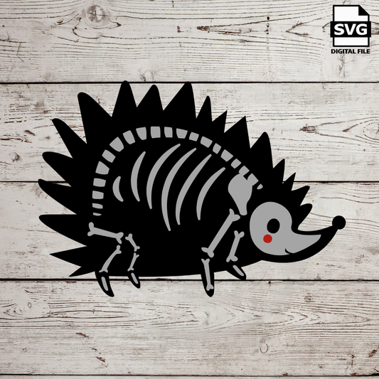 Porcupine Skeleton SVG – Layered Halloween Cut File