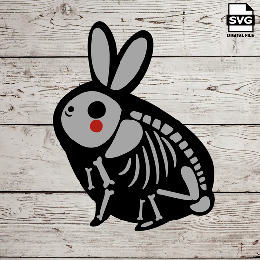 Rabbit Skeleton SVG – Layered Halloween Cut File