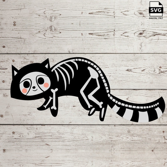 Raccoon skeleton. SVG digital download preview.