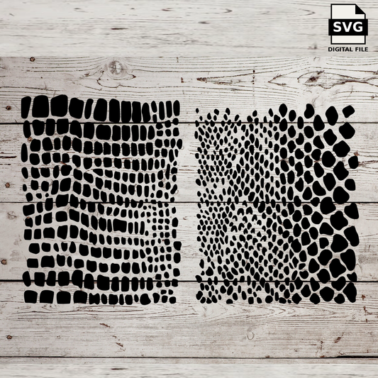 Three reptile skin pattern panels. SVG digital download preview.