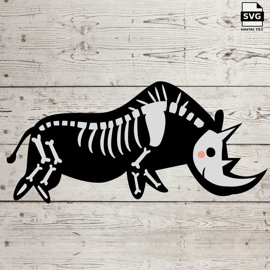 Rhino skeleton. SVG digital download preview.