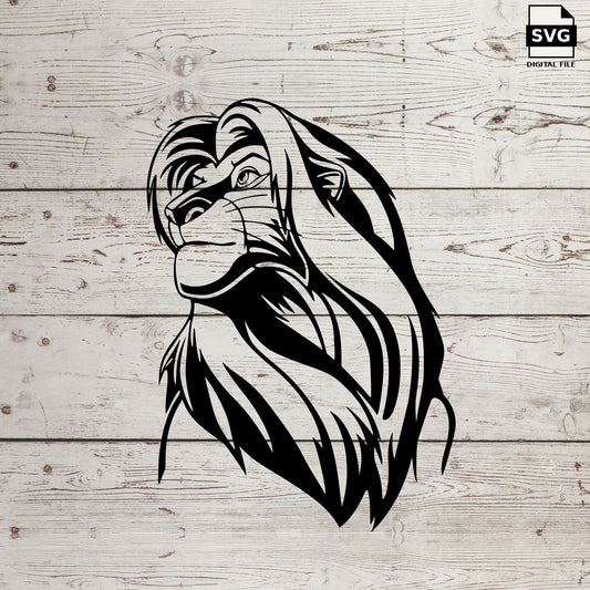 Scar lion character portrait. SVG digital download preview.