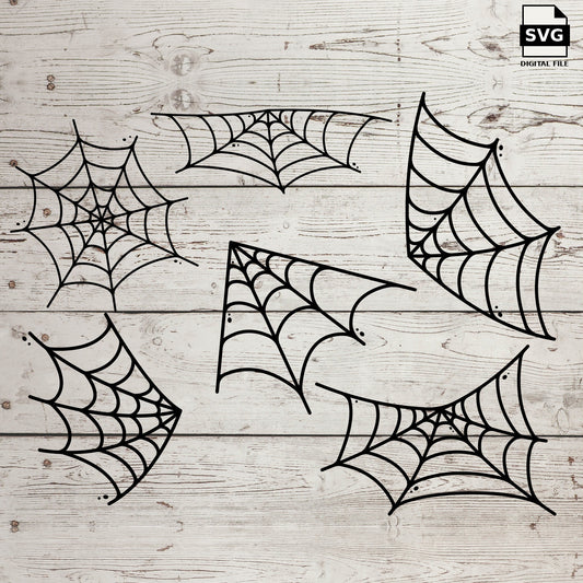 Spider web bundle. SVG digital download preview.