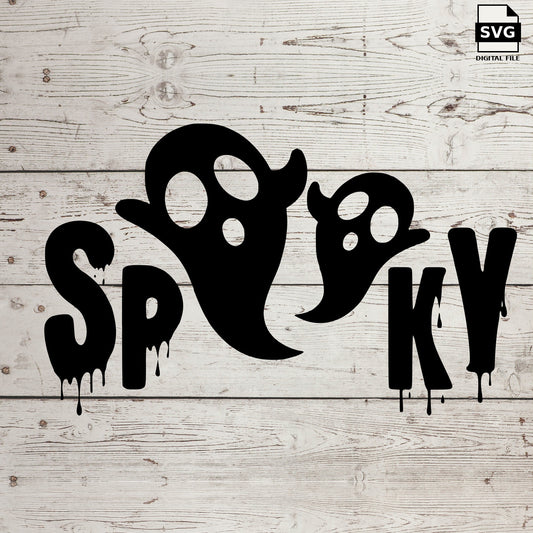 Spooky ghost. SVG digital download preview.