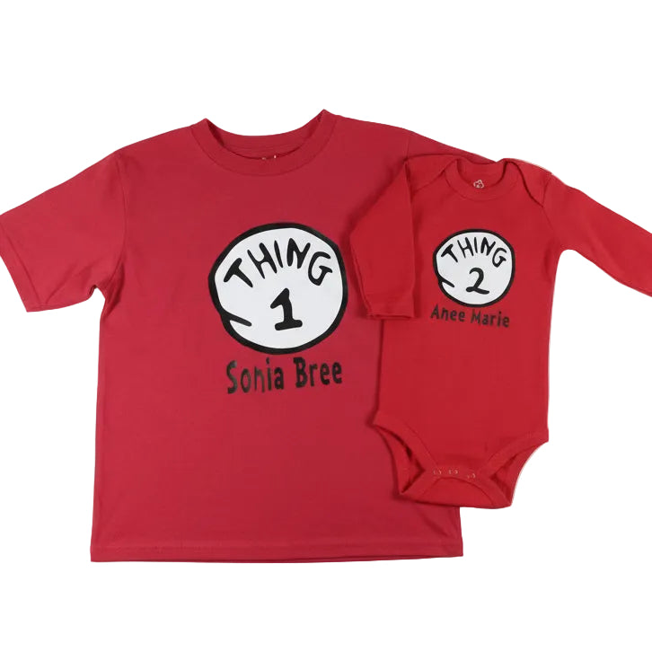 Thing 1 Thing 2 Matching Shirts — T-Shirt photo 1