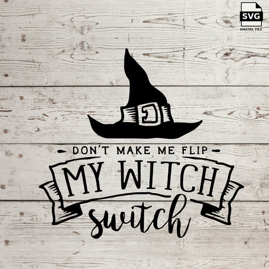 Witch flip. SVG digital download preview.