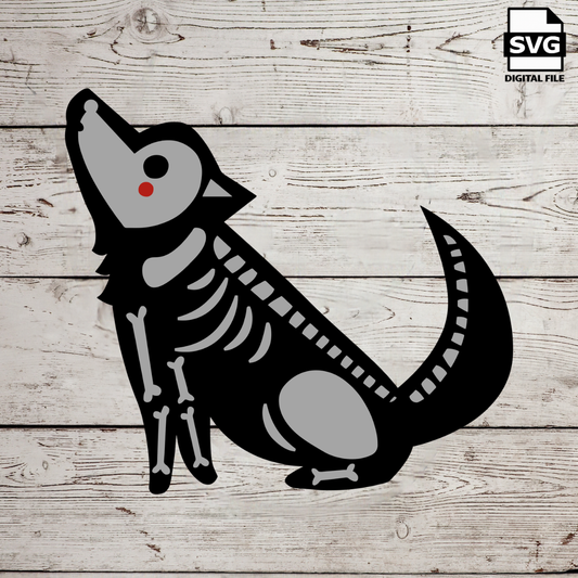 Wolf Skeleton SVG – Gothic Animal Cut File