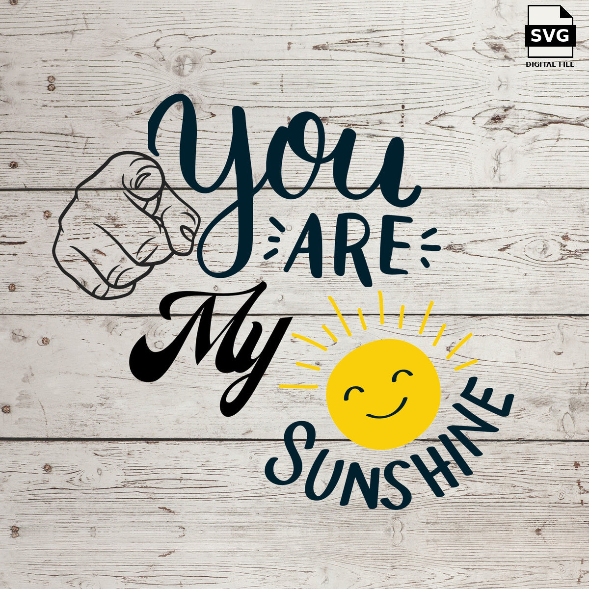 You are my sunshine. SVG digital download preview.