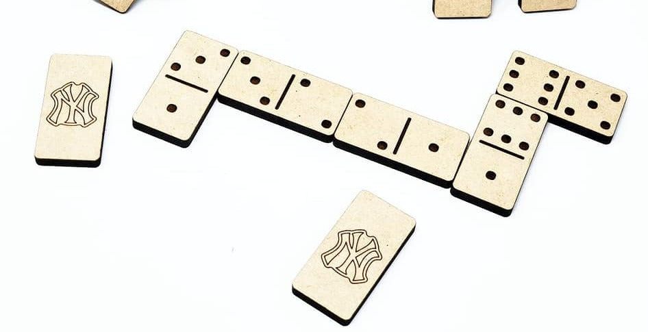 Custom wood double 6 dominoes set with box