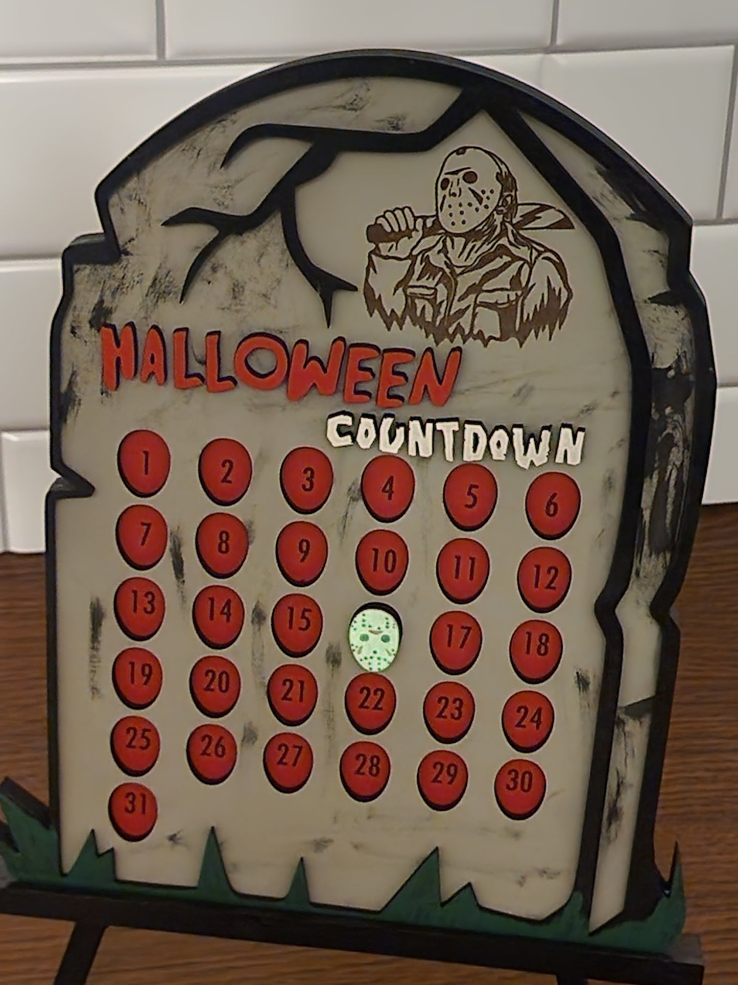 Halloween Jason Tombstone Countdown
