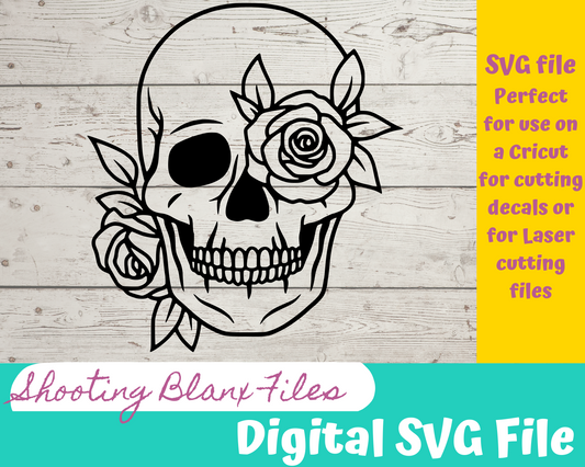 Sugar Skull Roses Day of the Dead SVG