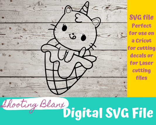 Cat Unicorn Ice Cream SVG