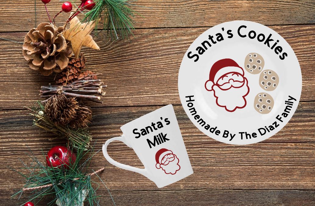 Santa's Cookies Plate and Santa's Milk Mug - CCCreationz