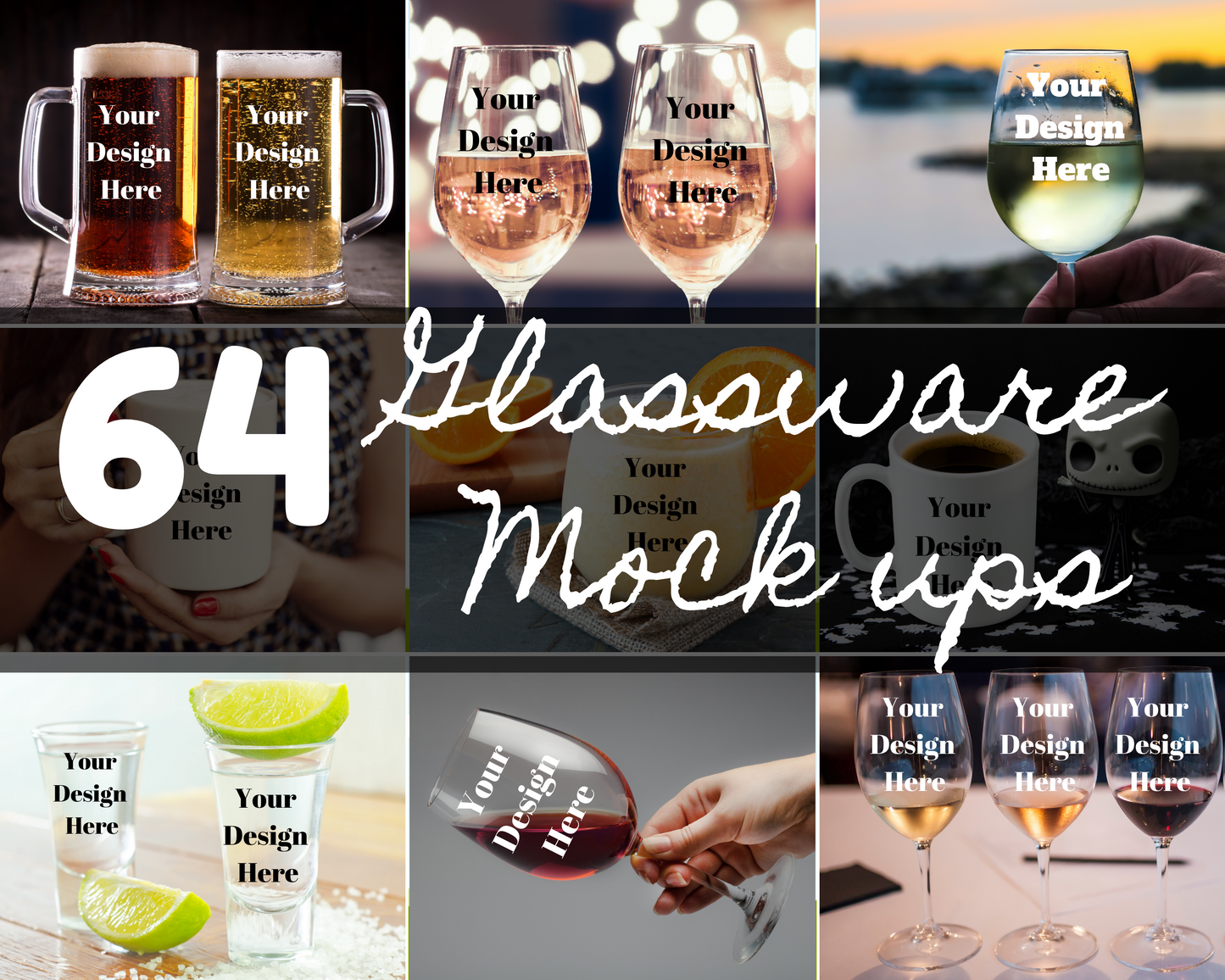 Glassware Mock Ups Digital Download