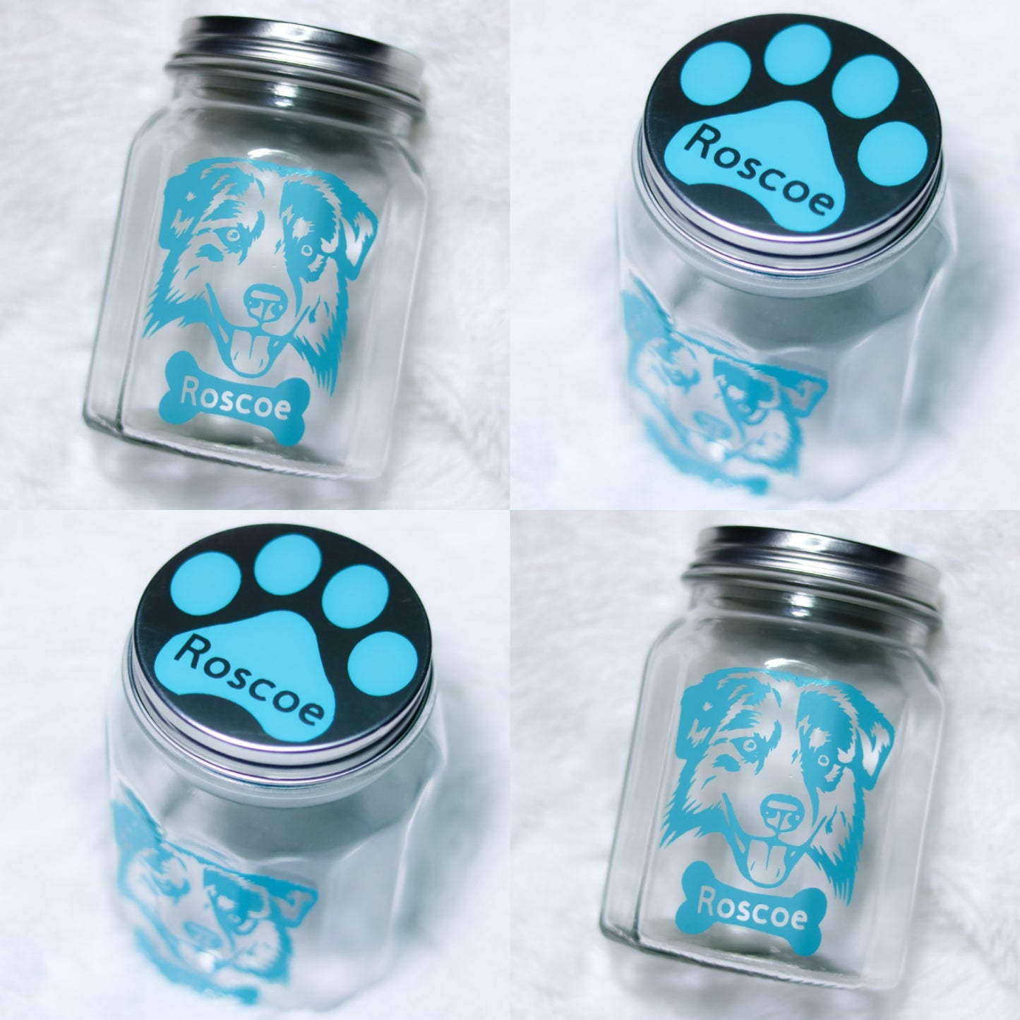 Personalized Dog Jar, Custom Dog Treat container, Dog Treat Jar, Dog Christmas, Cookie Jar - CCCreationz