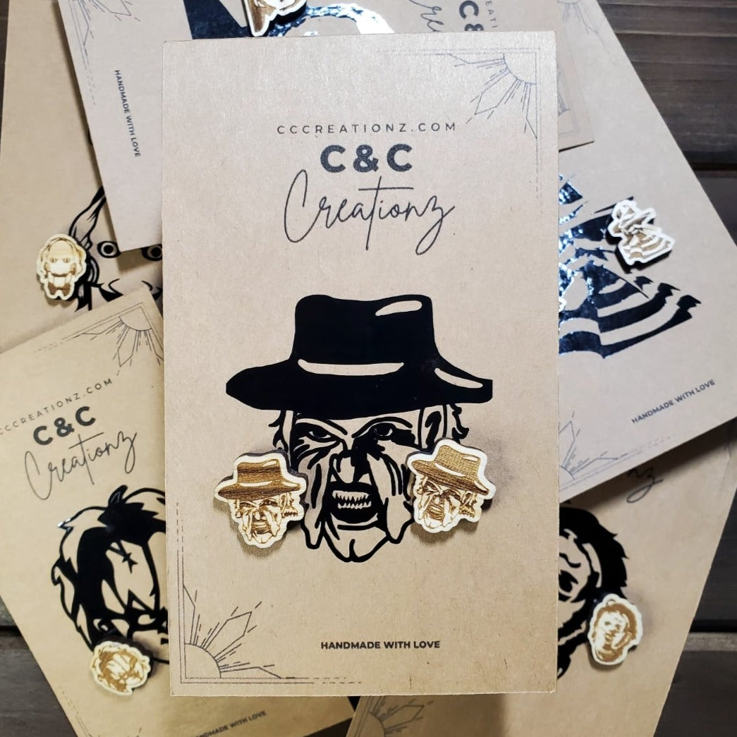 Jeepers Creepers Wood Horror Earrings