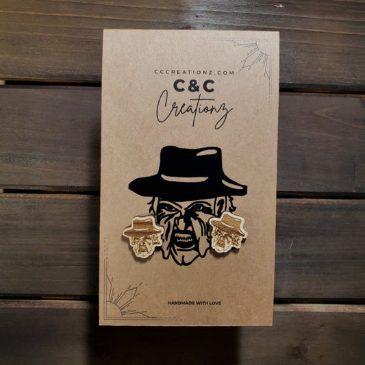 Jeepers Creepers Wood Horror Earrings
